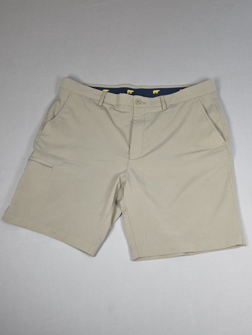 Men's Flat-Front Performance Shorts - Beige WAIST 38